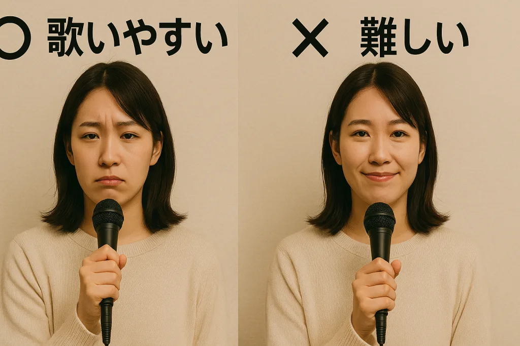 カラオケで歌いやすい曲 VS 難しい曲の違い