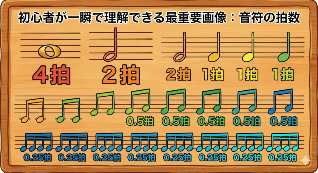 音符の長さ一覧