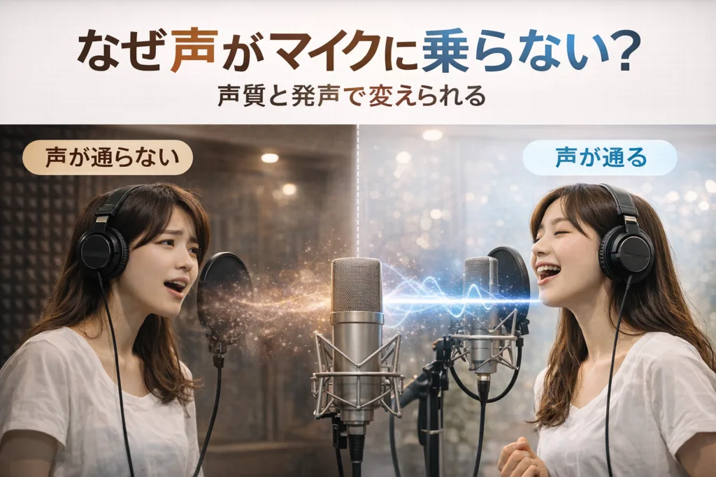 マイクに声が乗らない原因と、乗りやすい声質を作る方法